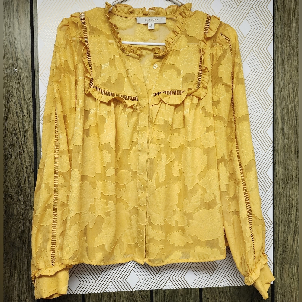 Anthropologie Flat white blouse